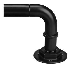 Byondeth Curtain Rod – Adjustable Blackout Wrap‎ Around (Black)